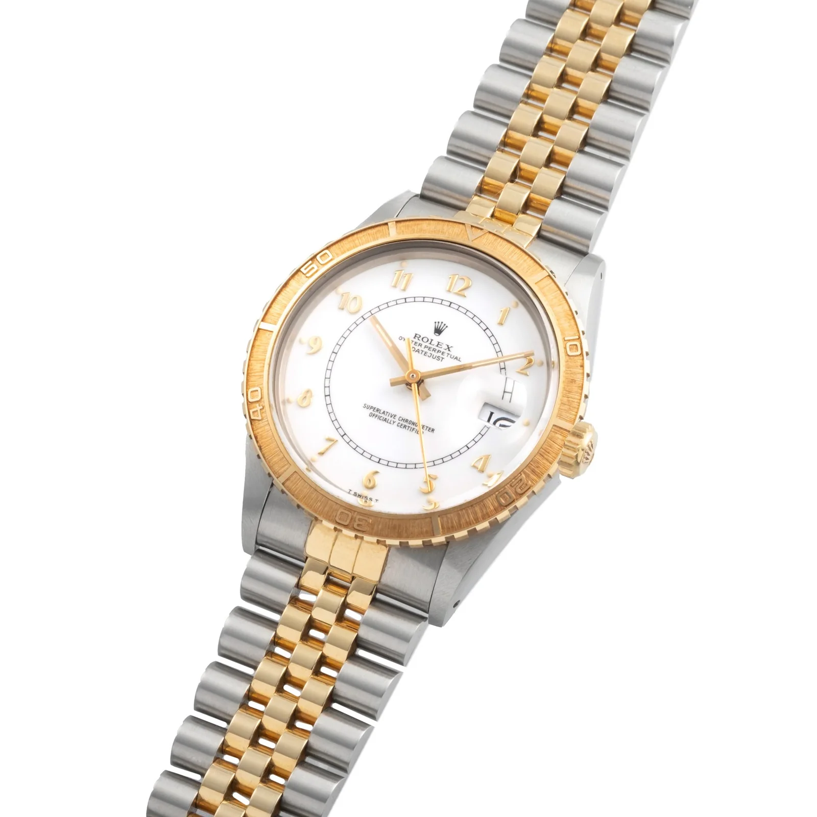 Oblique view of the 16253 rotating bezel and case