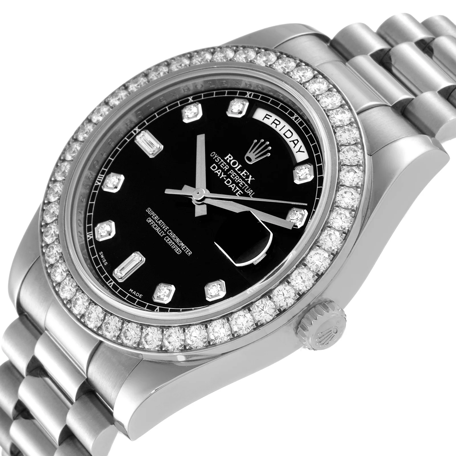 Angled view of the same dial and bezel, Sotheby's listing