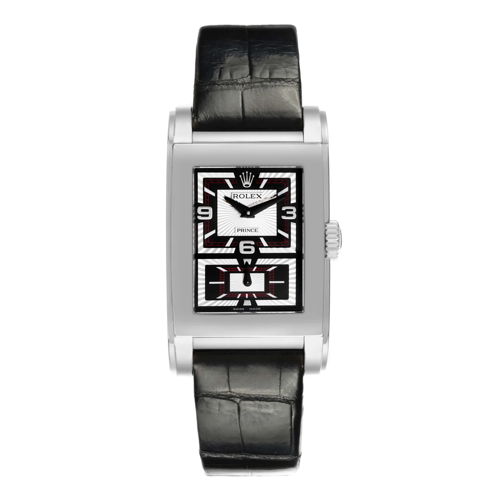 Rolex Cellini Prince 5443/9 in white gold with a black and silver dial