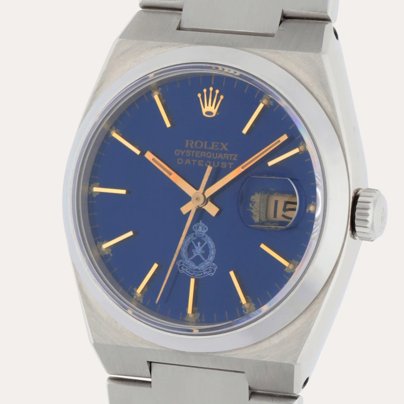 Blue dial with Royal Oman Police crest. Sotheby’s, lot 326 (2025).