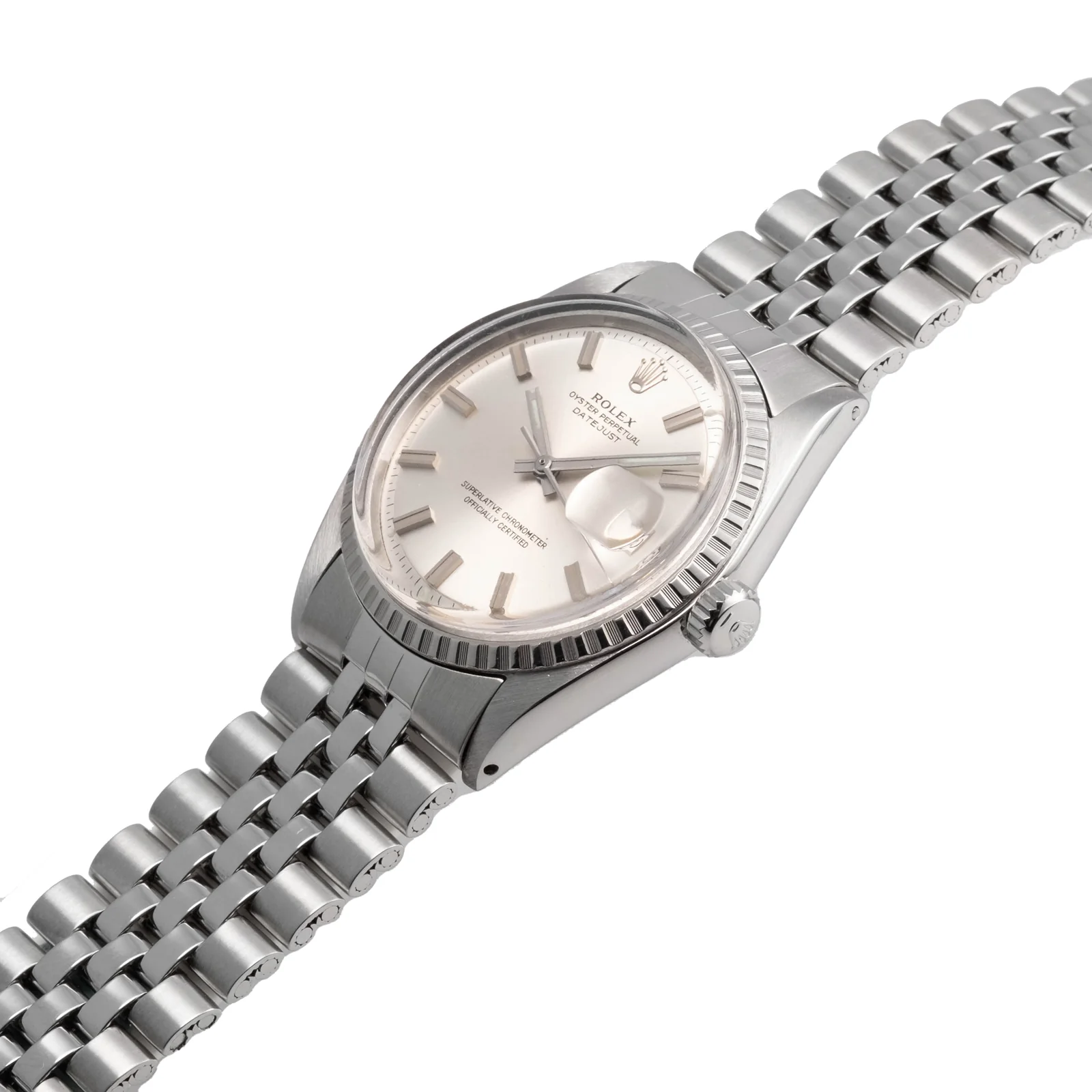 The same 1974 lot, oblique case and Jubilee bracelet