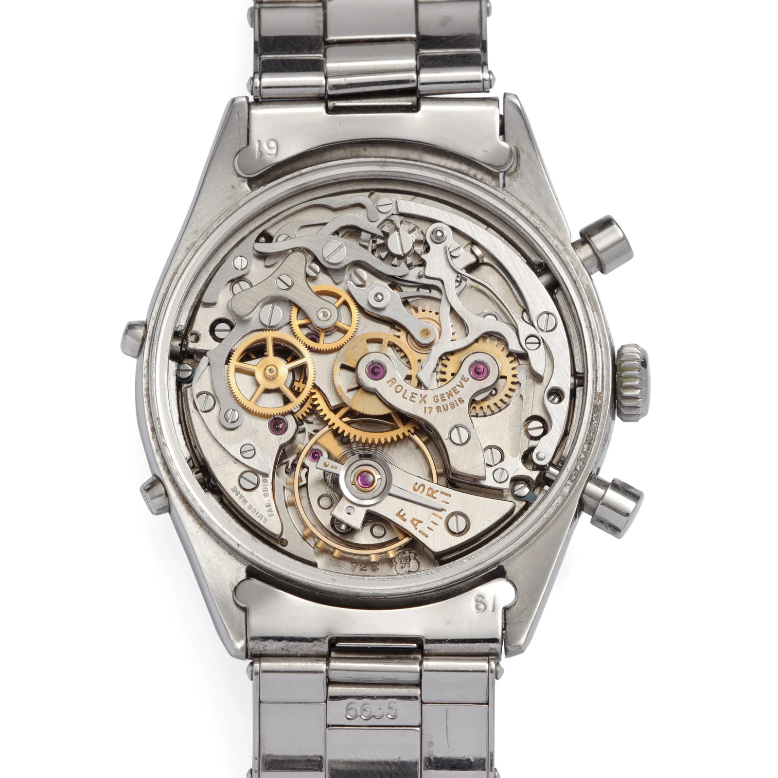 Open Rolex ref. 6036 showing movement marked 72C