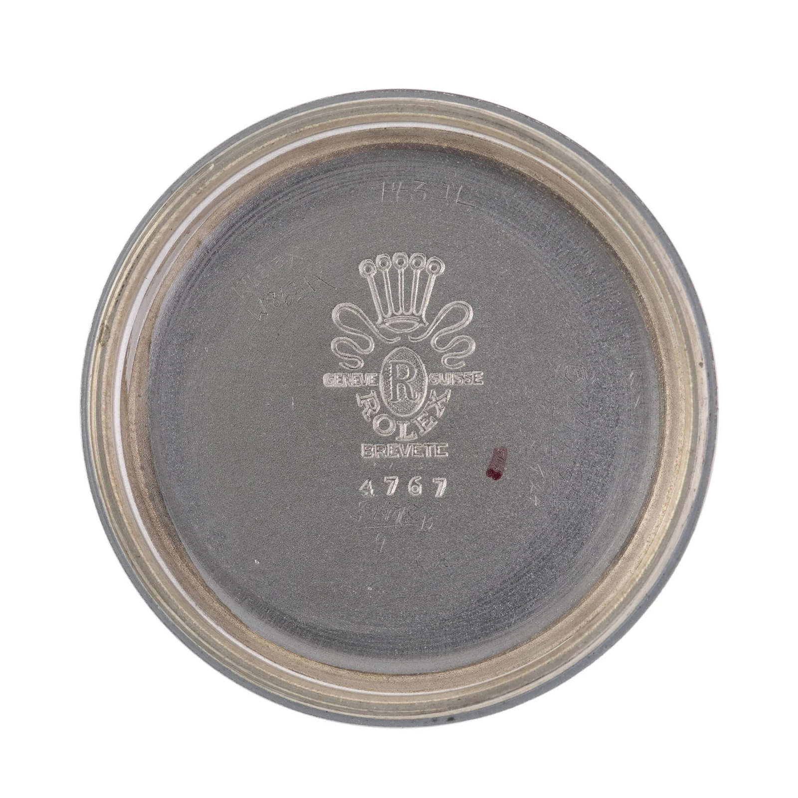 Exterior caseback stamped 4767 on Rolex ref. 4767 case 584351