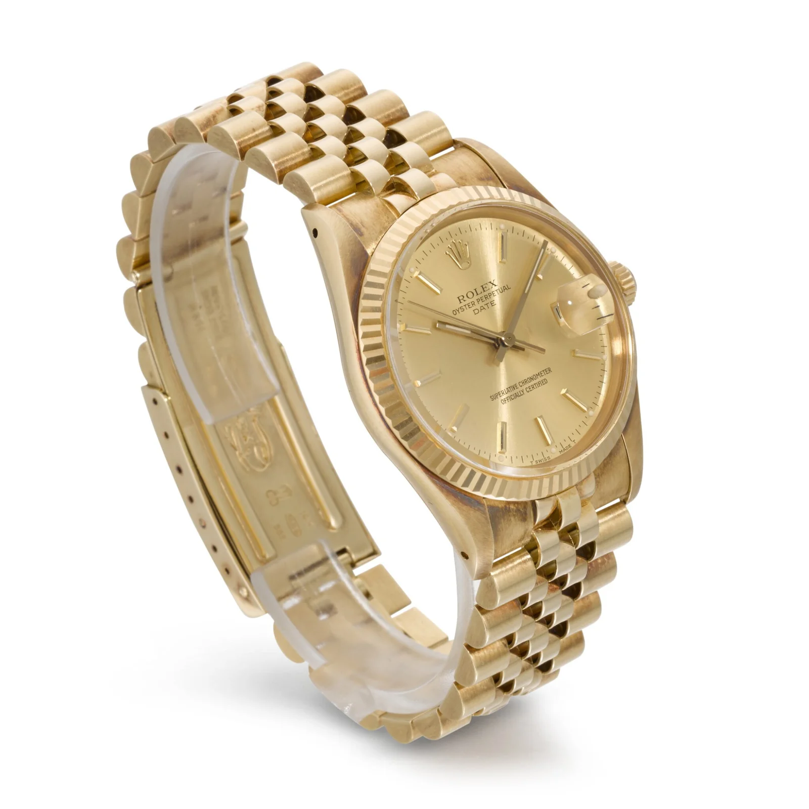 Opposite three-quarter view of the same case and bracelet.