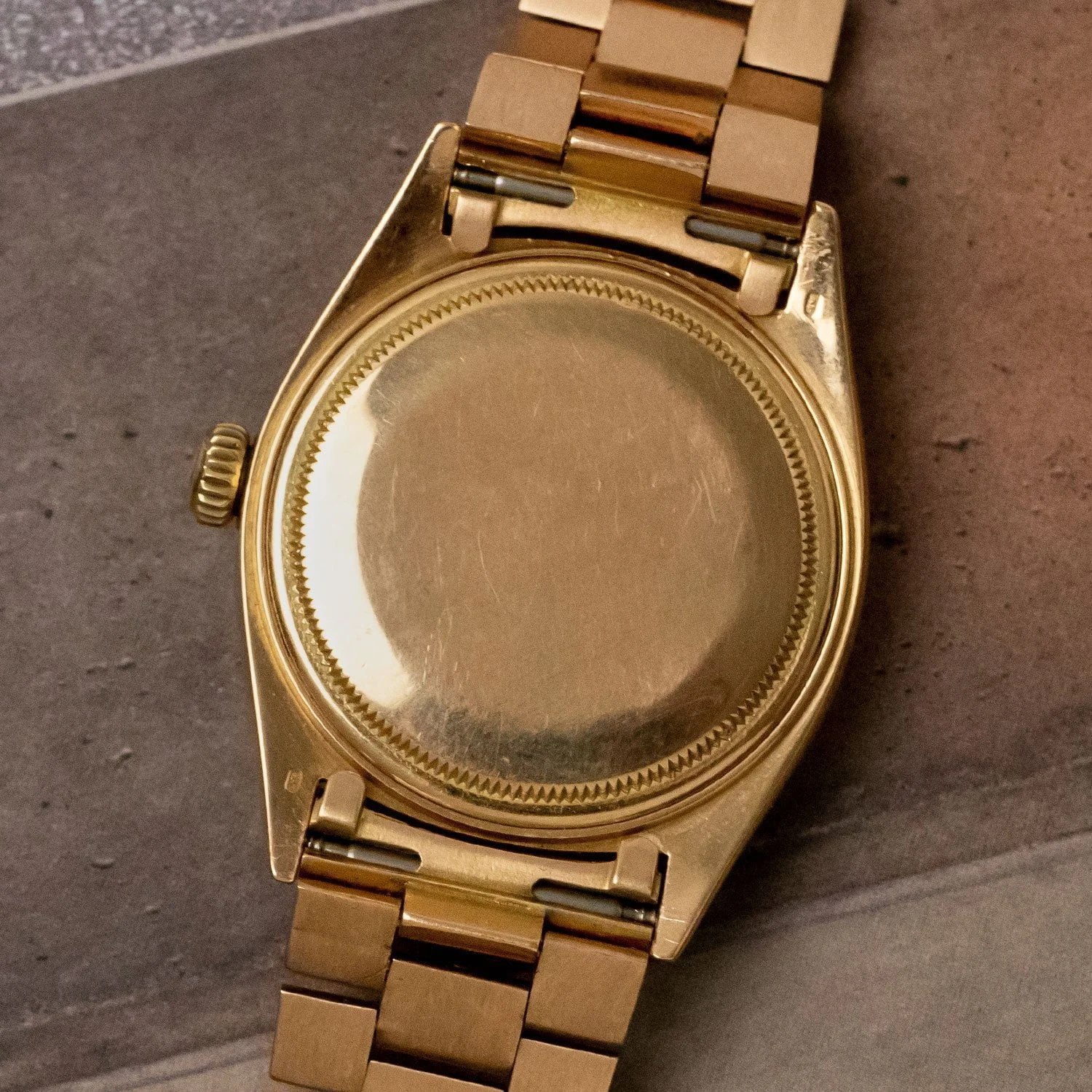 Exterior caseback; interior markings are not visible.