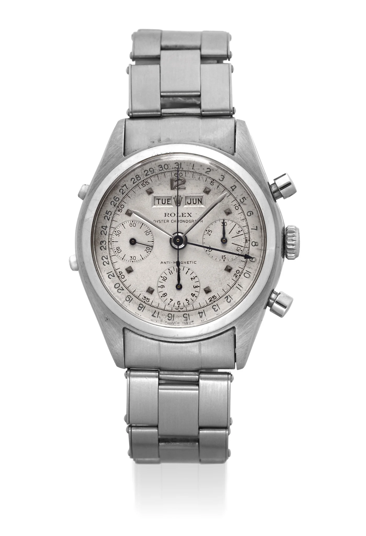 Steel Rolex ref. 6036 Dato-Compax, circa 1953, with bracelet