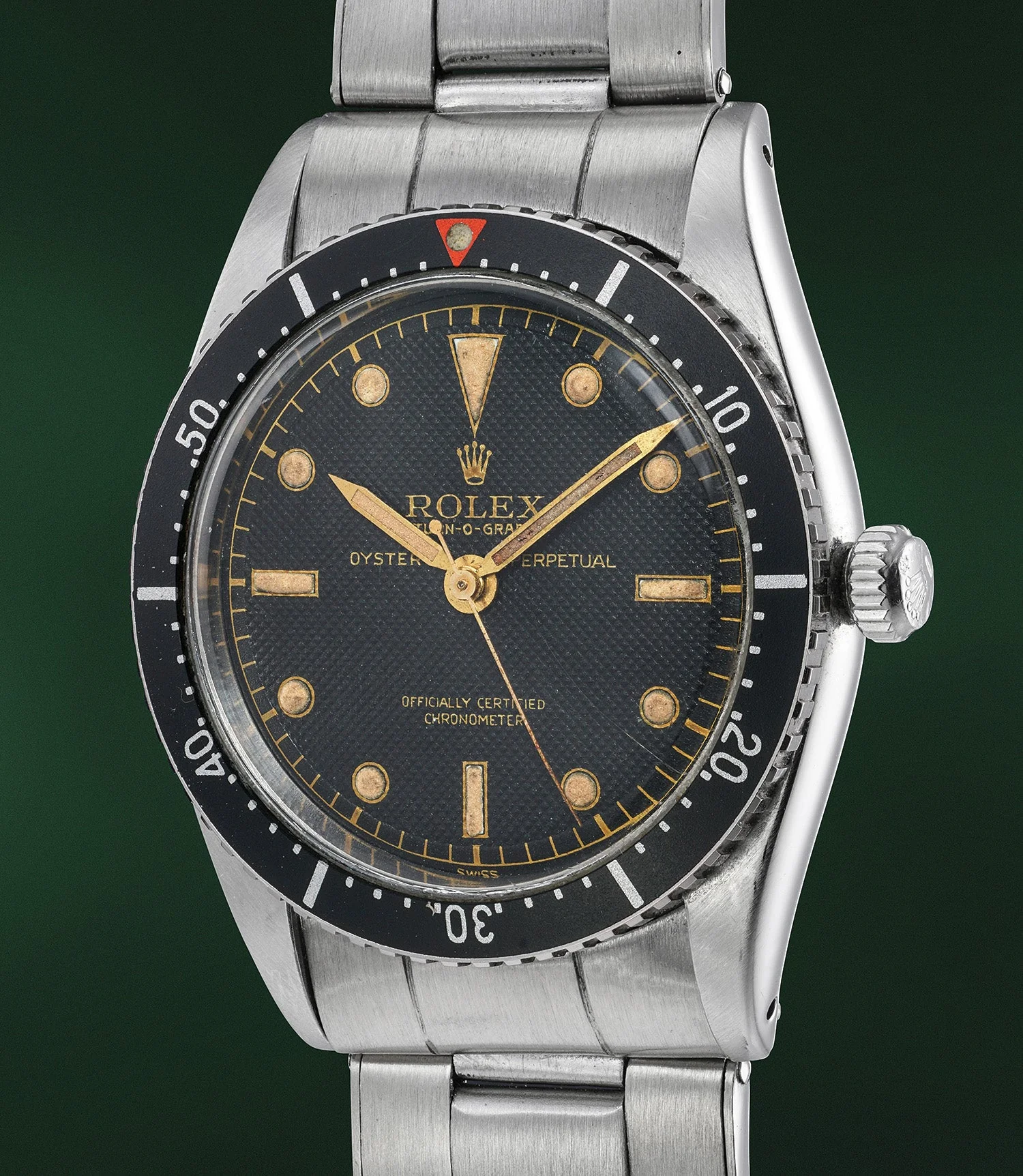 Phillips lot 134, case 953'379; separate black dial printed TURN-O-GRAPH