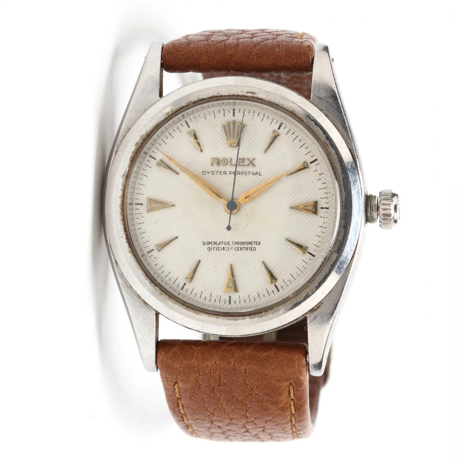 Rolex watch catalogued by Leland Little as ref. 6206/84, with an ivory dial and chevron markers