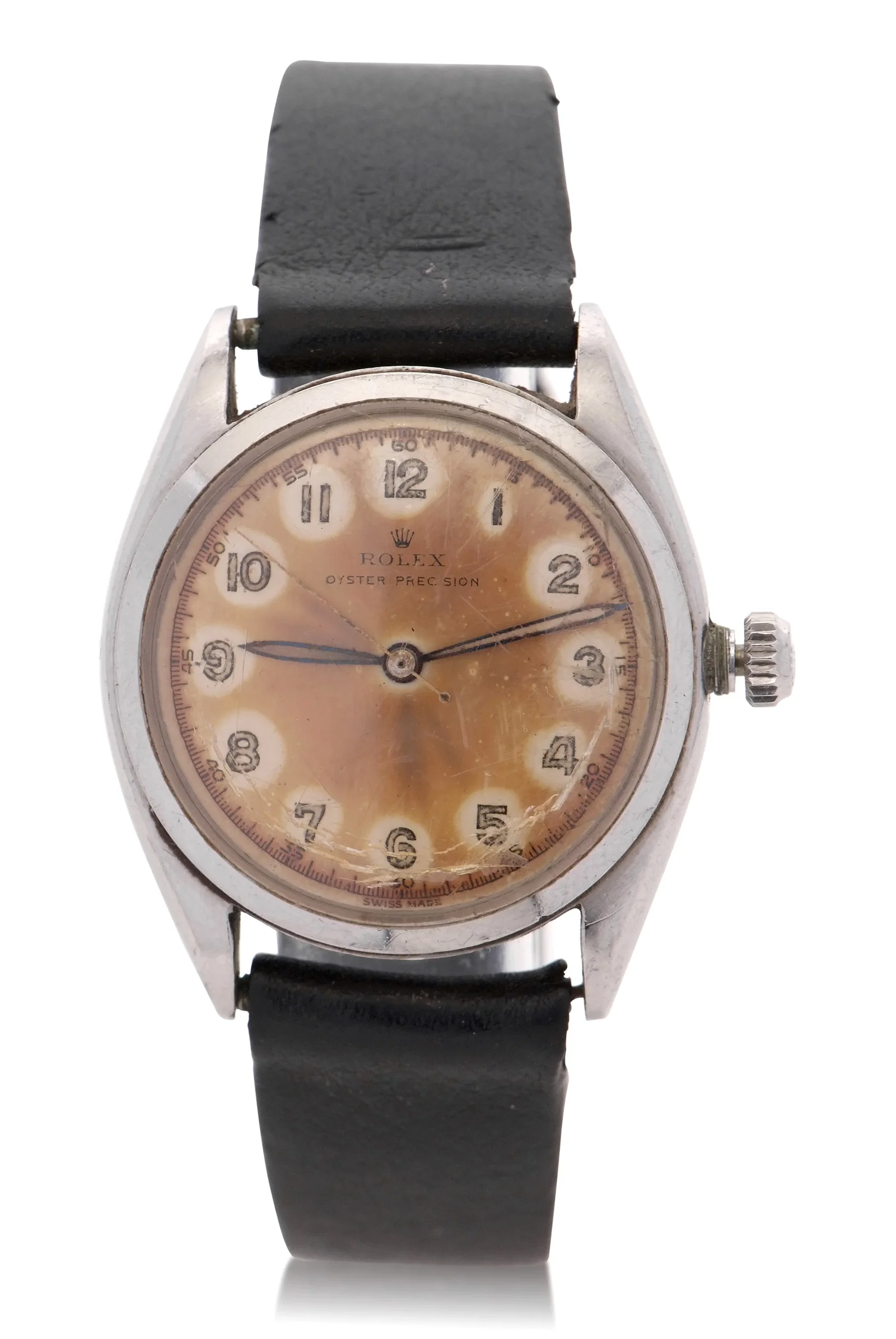 Steel Rolex Oyster Precision ref. 6022 with an Arabic-numeral dial