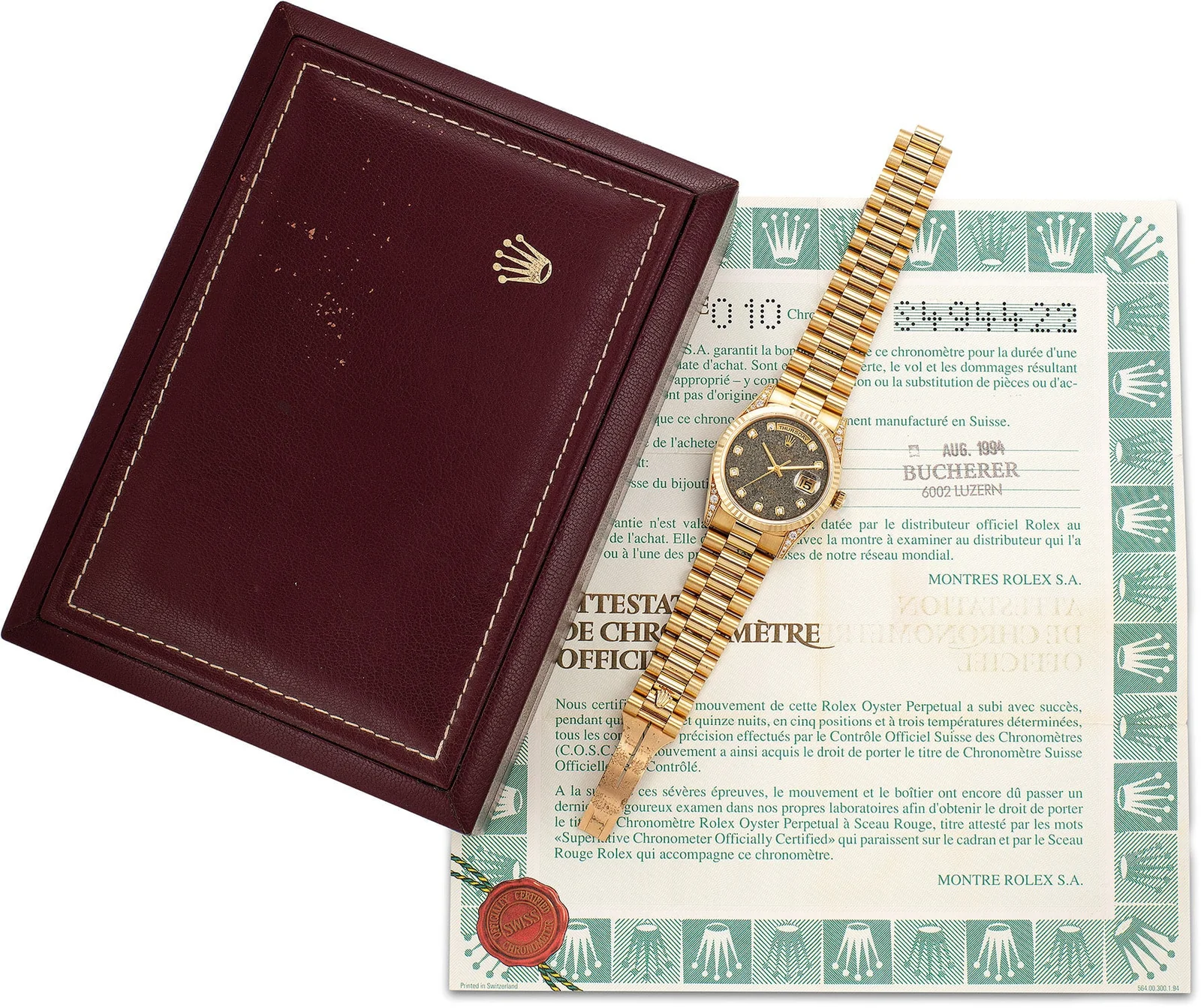 18338 with Bucherer guarantee and presentation box, Phillips lot 934