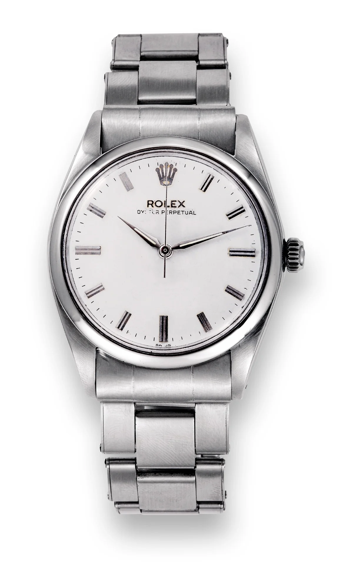 Steel Oyster Perpetual ref. 6614, silver dial and riveted Oyster bracelet, case 439759