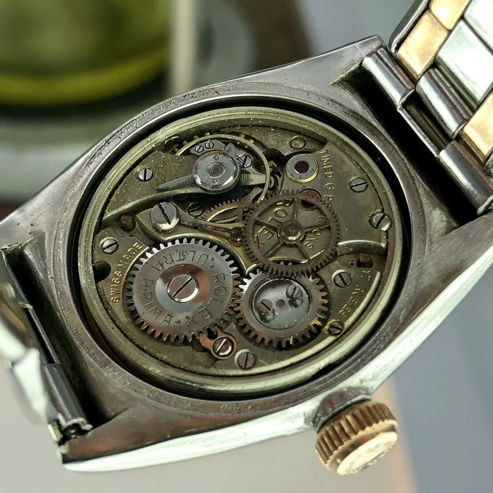 Manual Rolex Ultra Prima movement shown with case 37264. Awad Watches archive.