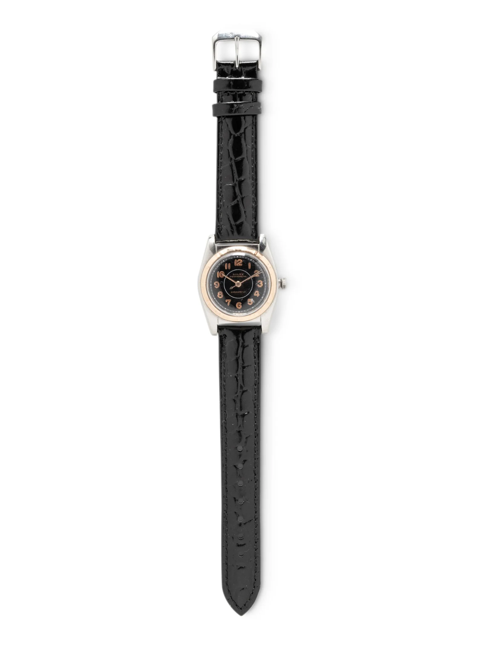 Freeman's, 2017, lot 27, case 631585: watch on a black leather strap.