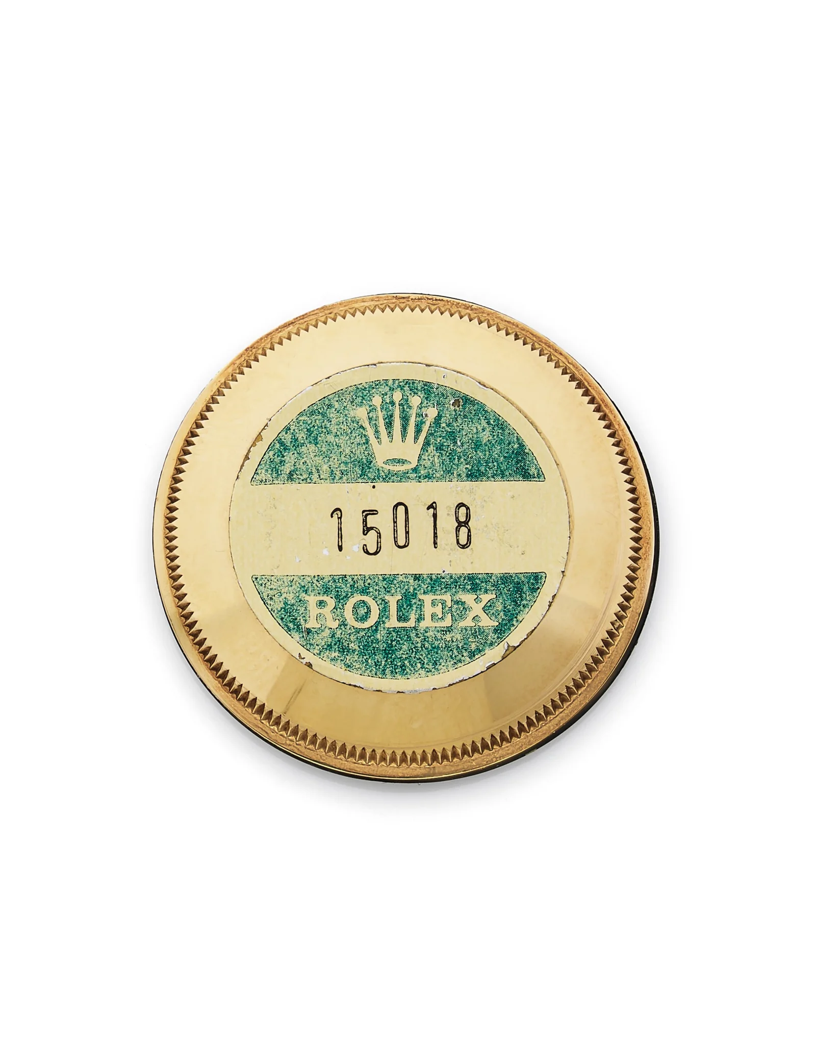 Caseback sticker printed 15018; the inside caseback is separately marked 15000.