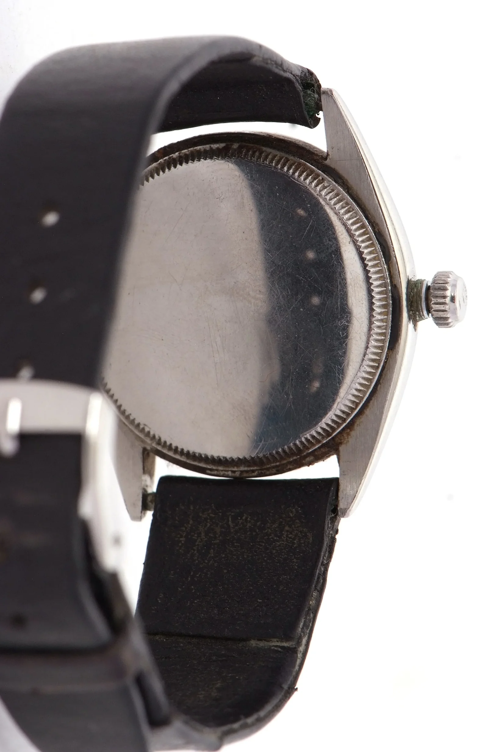 External caseback of the steel Keys Fine Art lot 381 watch; the image does not show its inside reference or date marks.