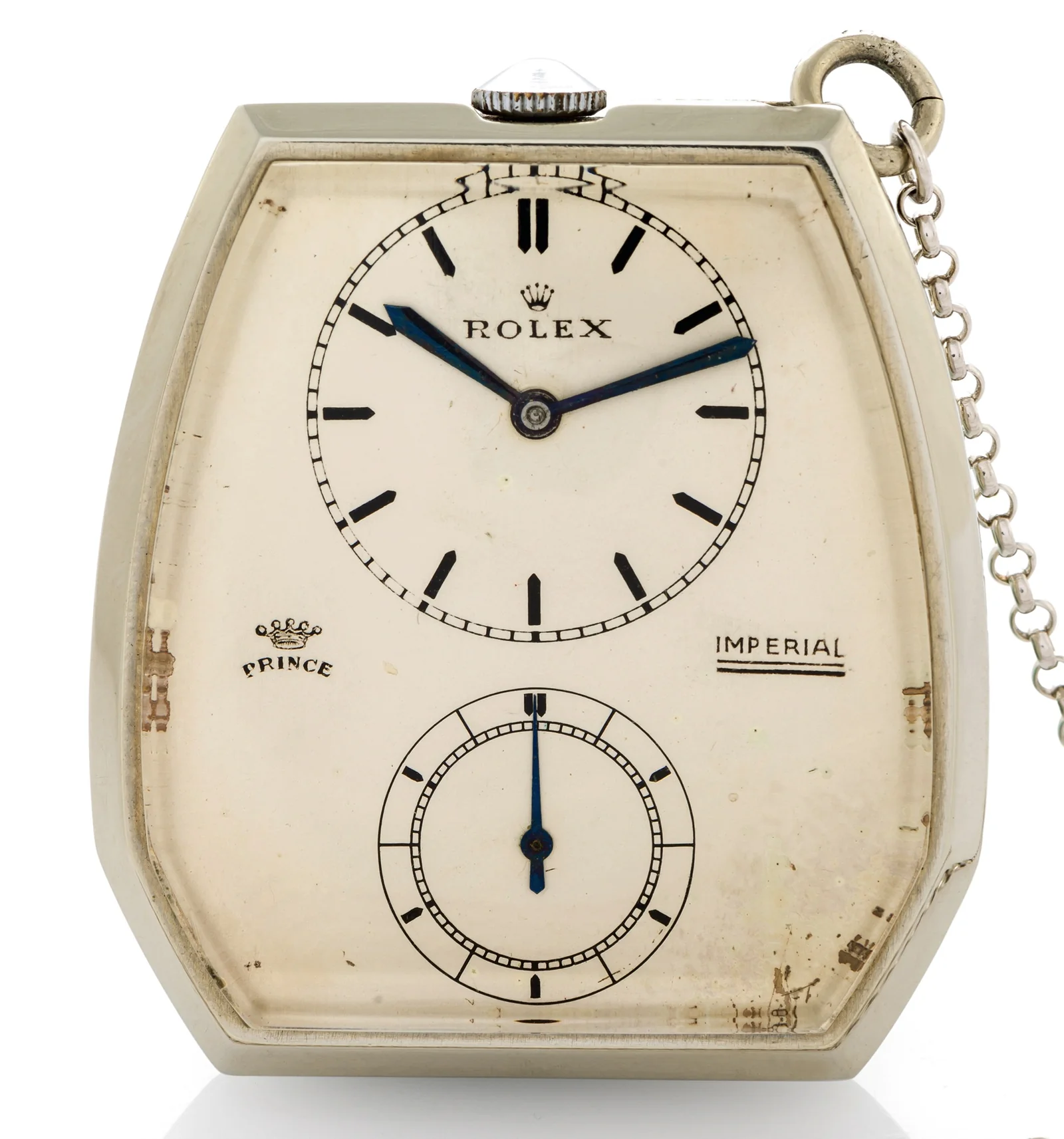 Case 1003410, silver eccentric dial; Antiquorum, 2014, lot 630.