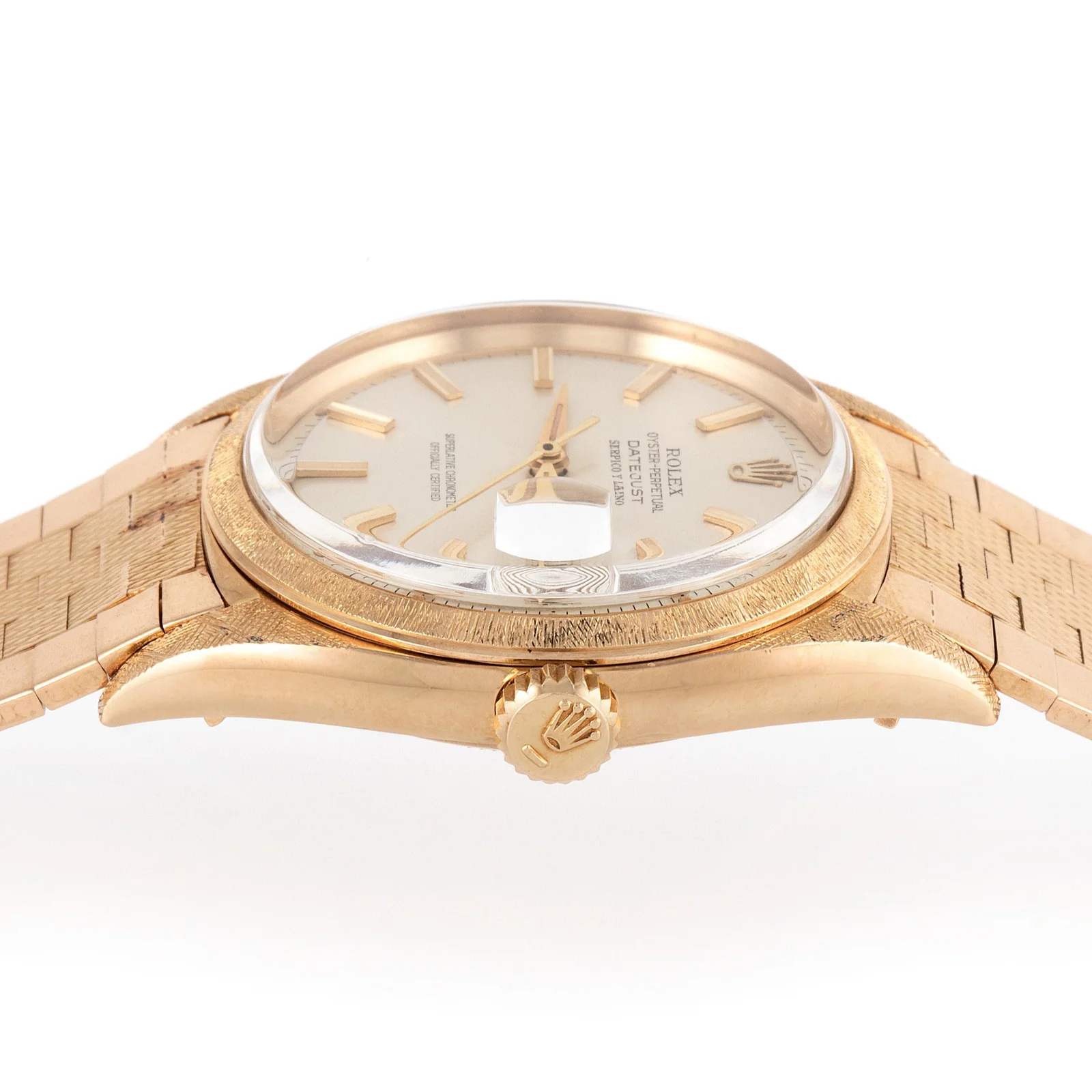 Textured case, bezel, lugs and crown, Monaco Legend Auctions lot 257