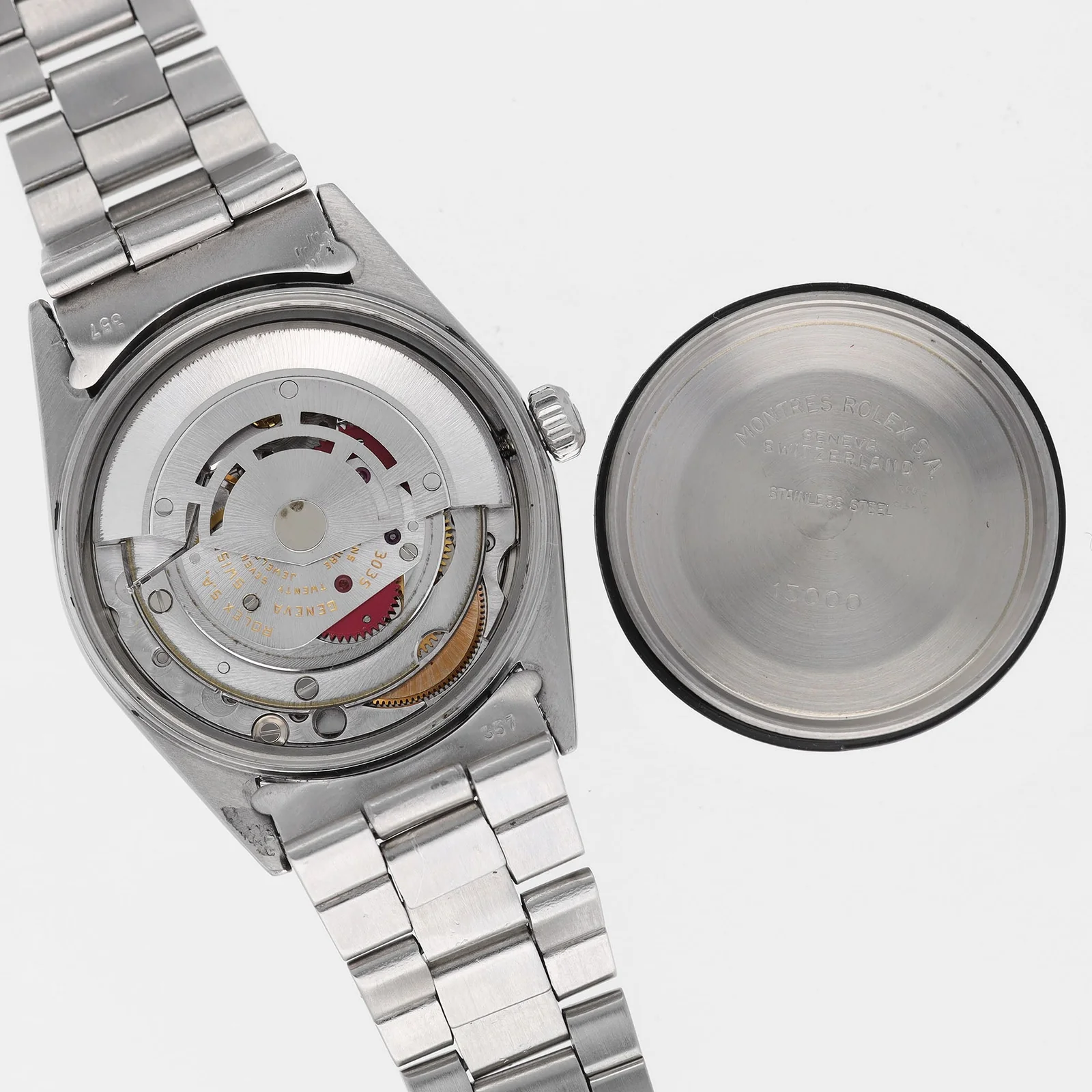 Cal. 3035 movement and inner caseback stamped 15000